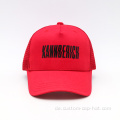 100% Polyester Mesh Red Sport Trucker Cap